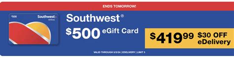 best southwest gift card deals